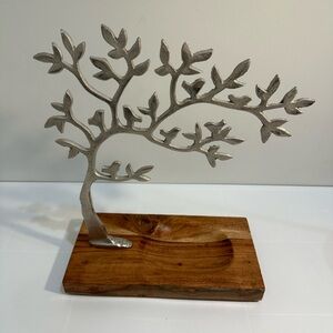 Jewelry Tree Large 10x5x13 Medal and Solid Wood Boho